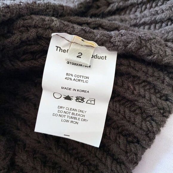 THEOPEN PRODUCT DARK BROWN KNIT CROPPED BRA TOP - M - Picture 8 of 8